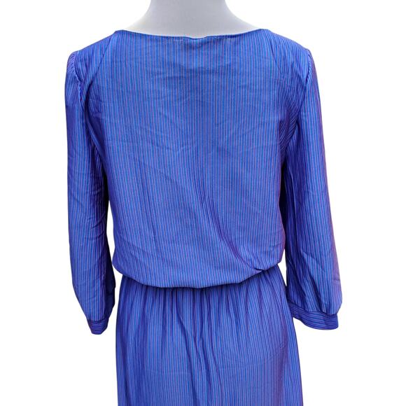 Vintage New Division Blue Red Stripe Belted Shirt Dress Day Dress Size 9 / 10 - Picture 14 of 16